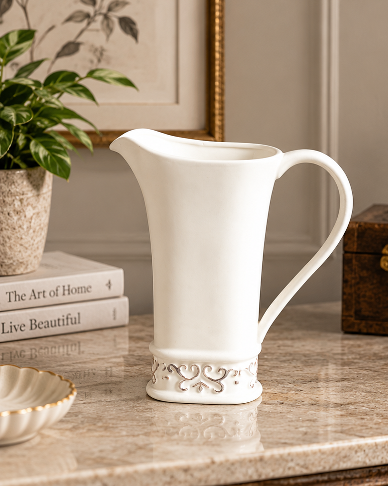 The Heritage Filigree Ivory Pitcher Vase