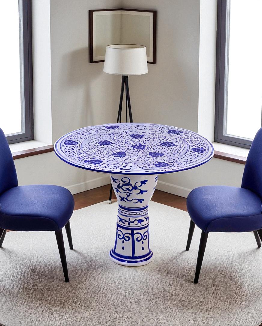 Blue & White Heritage Bloom Centerpiece Table 