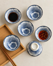 Blue Floral Pattern Dip Bowl - Set Of 6
