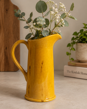 Ochre Craquelure Pitcher Vase