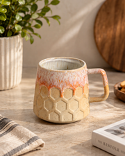 Honeycomb Drip Glaze Ceramic Mug