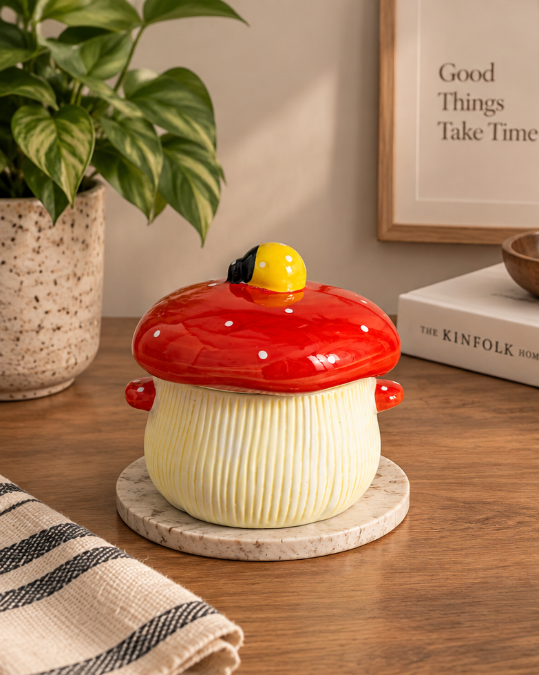 Enchanted Toadstool Ceramic Trinket Box