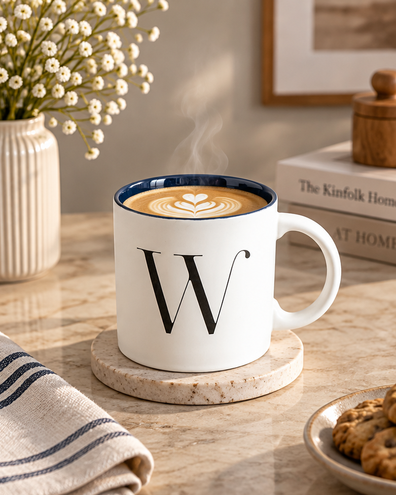Monogram W Dual-Tone Ceramic Mug