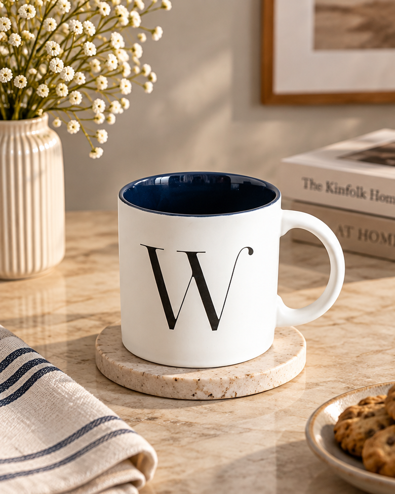 Monogram W Dual-Tone Ceramic Mug