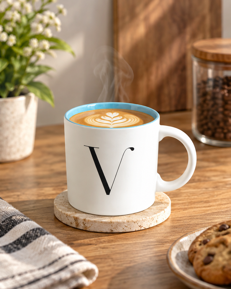 Monogram V Dual-Tone Ceramic Mug