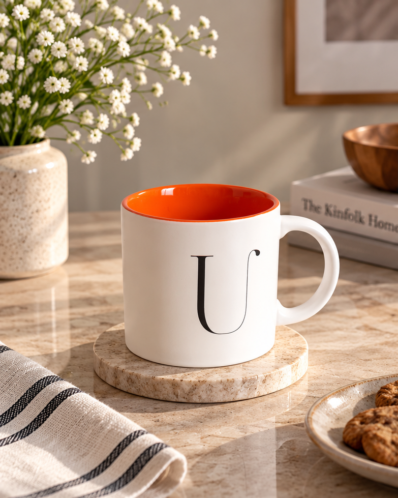 Monogram U Dual-Tone Ceramic Mug