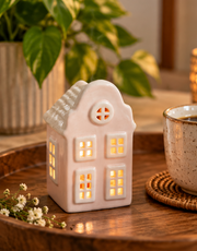 Dutch Canal House Candle Holder - White