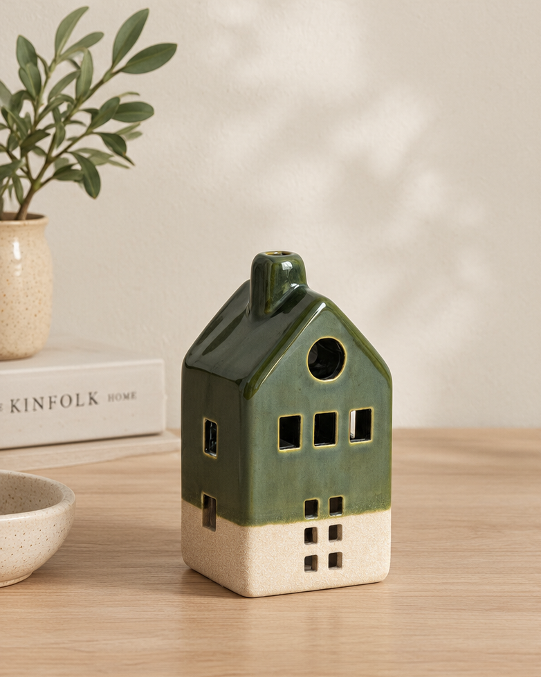 Verdant Cottage Ceramic Candle Holder