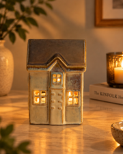 Rustic Hearth Ceramic Candle Holder