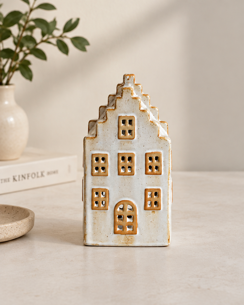 Dutch Canal Townhouse Ceramic Candle Holder