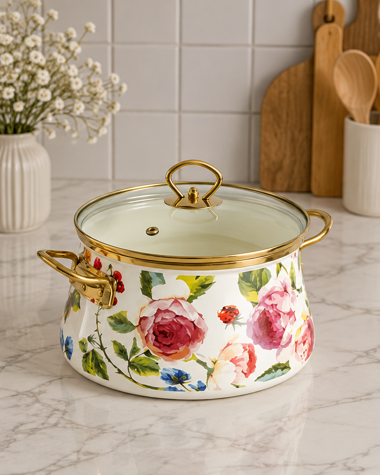 Rose Garden Serving Casserole - Medium
