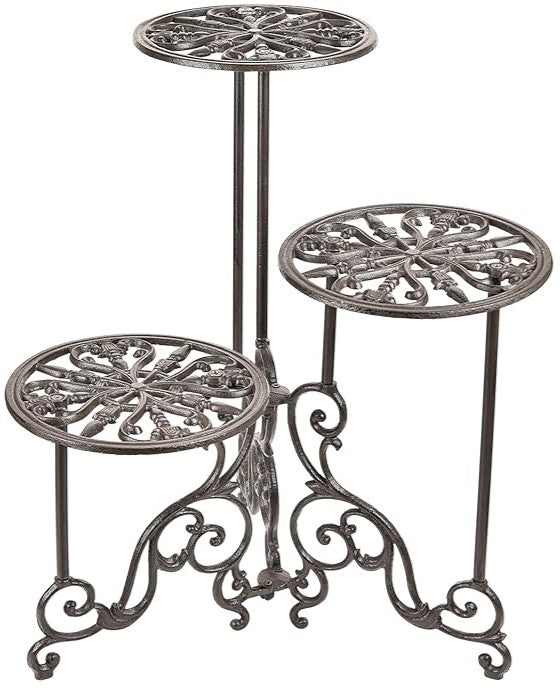 Cast Iron Flower Pot Accent Table 