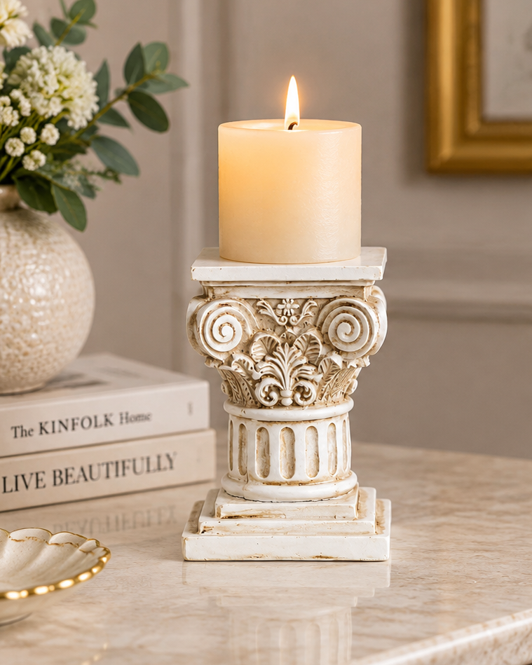 Classical Corinthian Mini Pillar Candle Stand