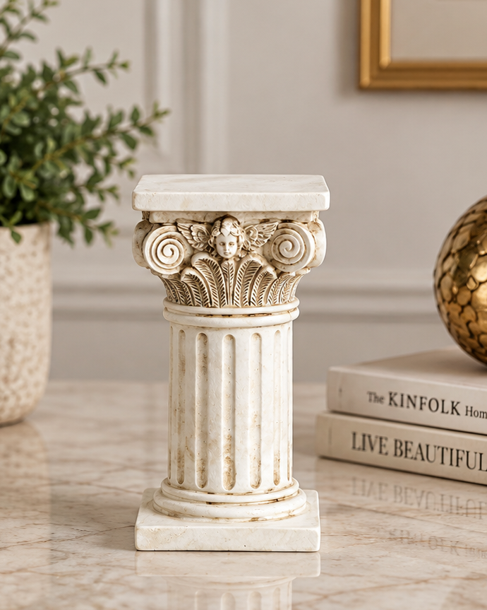 Classical Cherub Ionic Pillar Candle Stand