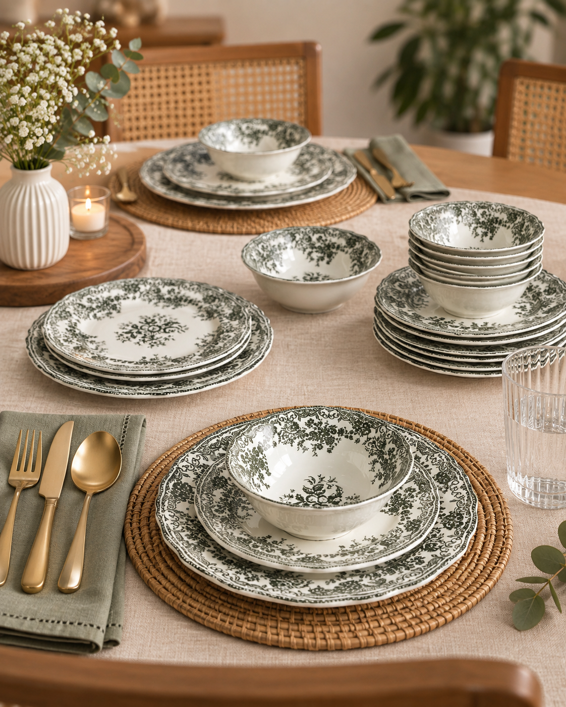 Vintage Garden - 24 Pieces Dinner Set