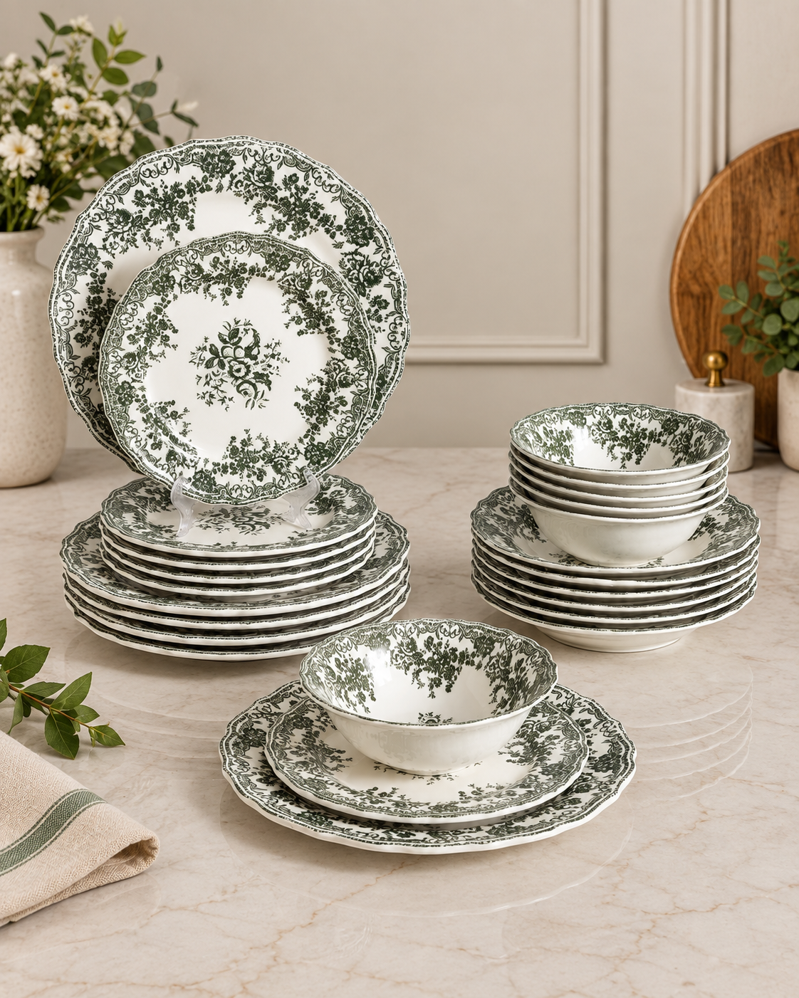 Vintage Garden - 24 Pieces Dinner Set