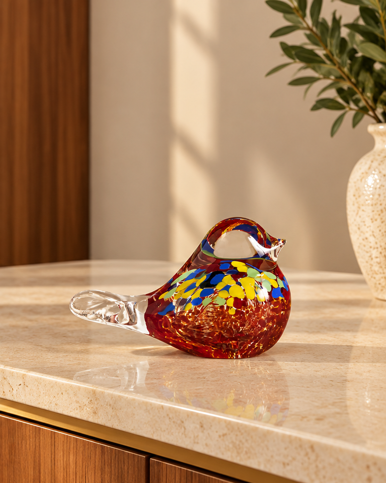 Charming Songbird Glass Figurine