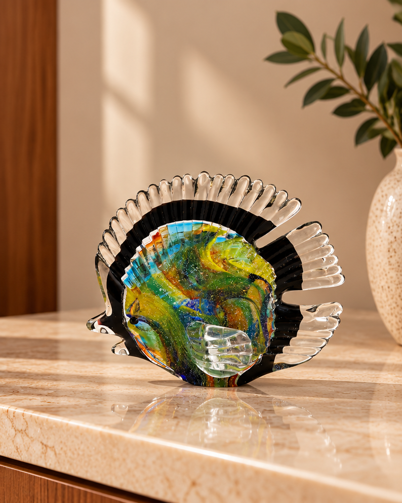 Exotic Ocean Fish Glass Figurine