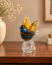 Golden Winged Glass Bird Figurine