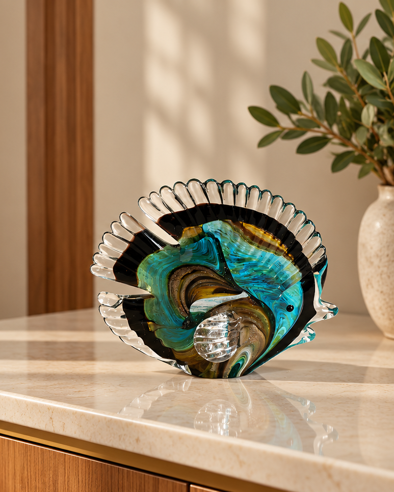 Exotic Ocean Fish Glass Figurine
