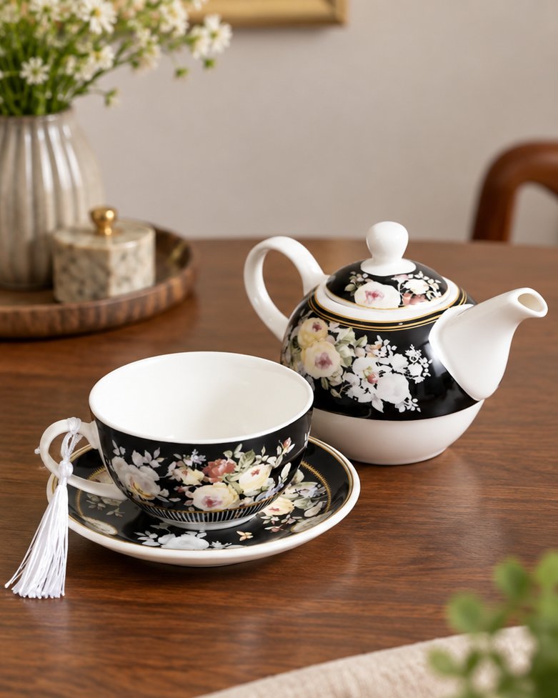 The Midnight Botanical Tea for One Set