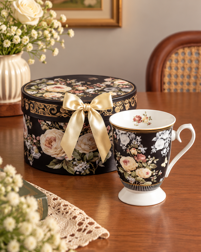 The Midnight Botanical Ceramic Mug - Single