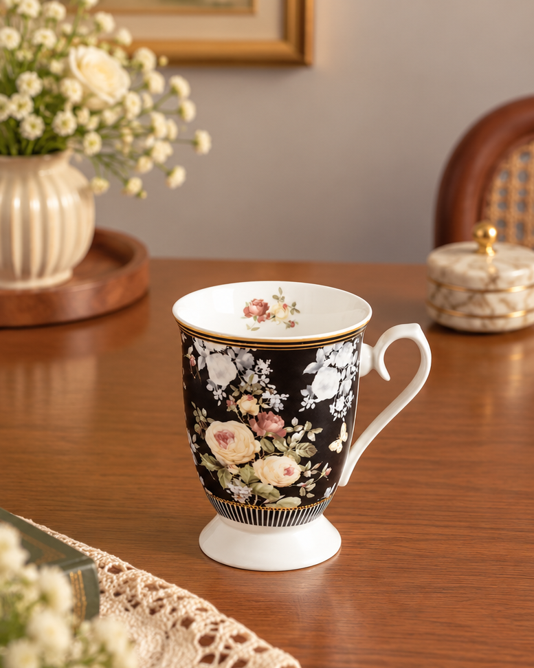 The Midnight Botanical Ceramic Mug - Single