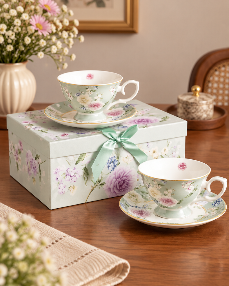 Enchanted Meadow Cup & Saucer - Set of 2