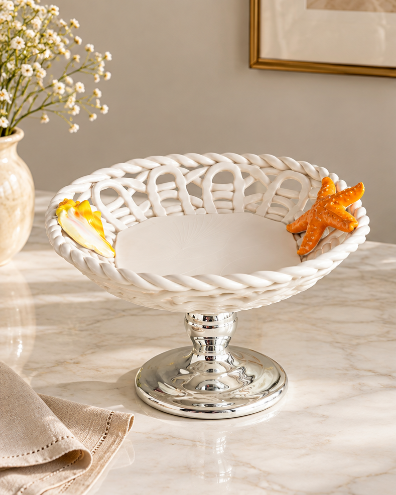 The Riviera Lattice Pedestal Fruit Bowl