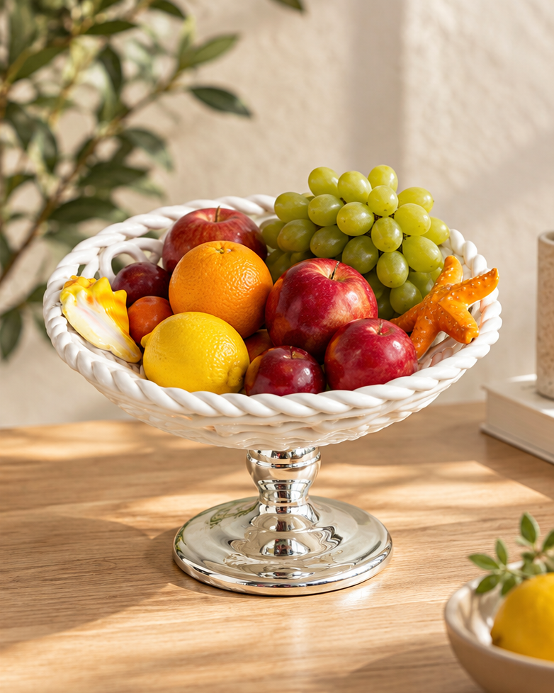The Riviera Lattice Pedestal Fruit Bowl