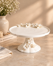 The Rococo Rose Porcelain Pedestal Cake Stand