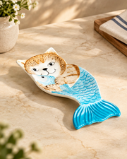 Whimsical Mer-Cat Serving Platter
