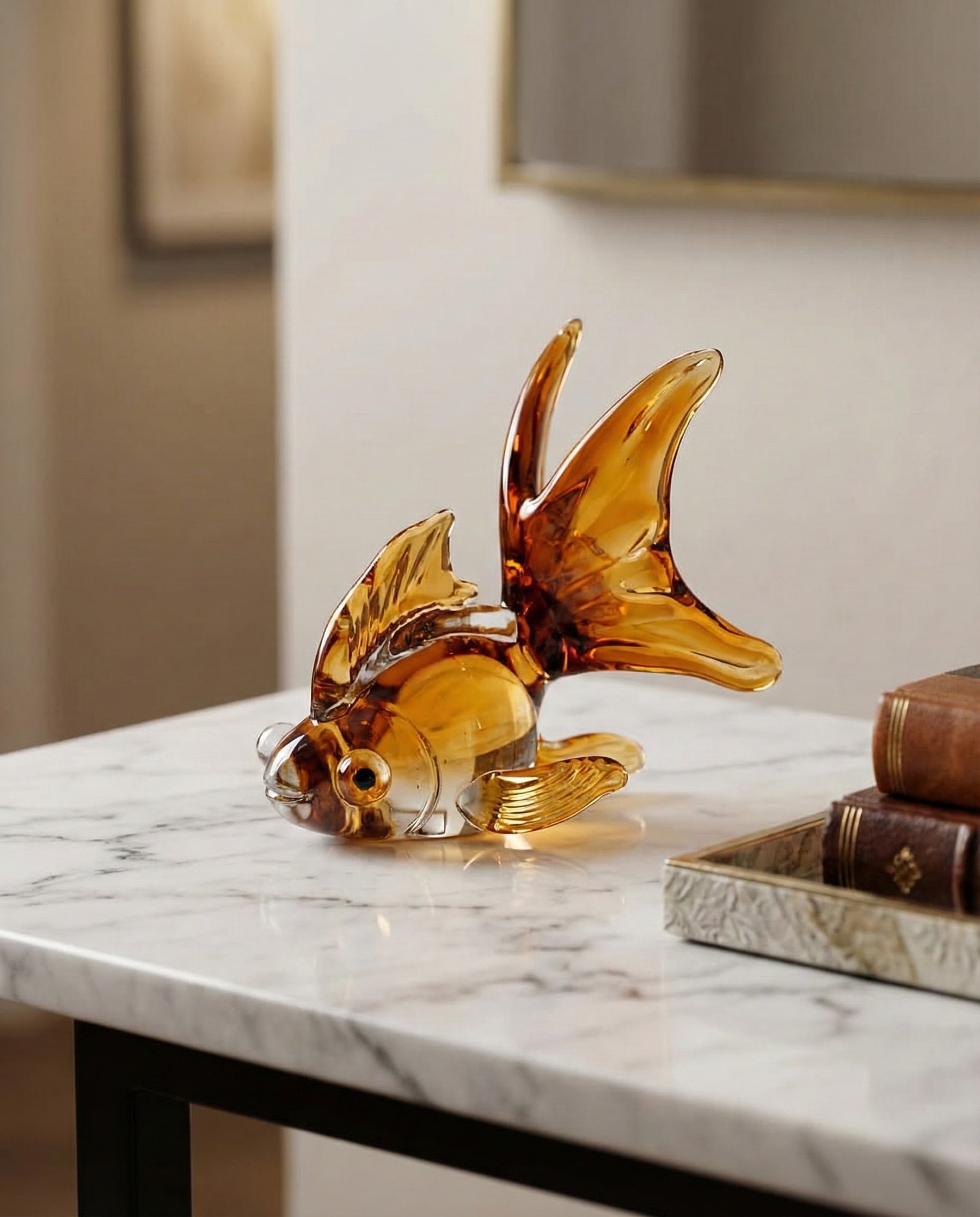 Ocean Gleam Fish Glass Sculpture 