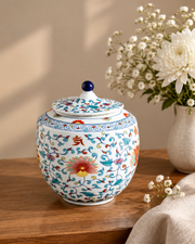 Auspicious Lotus Polychrome Kitchen Canister