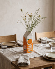 All Natural Orange Juice Ceramic Carton Vase