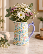 The Meadow Blossom Butterfly Pitcher Vase