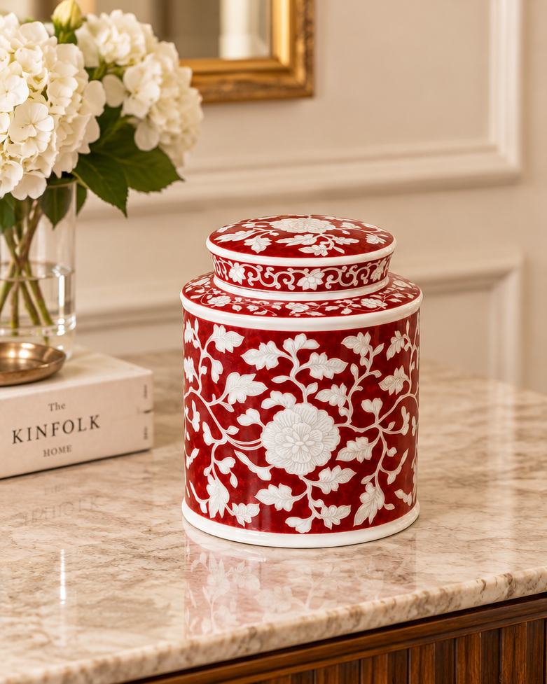 Crimson Heritage Botanical Kitchen Canister