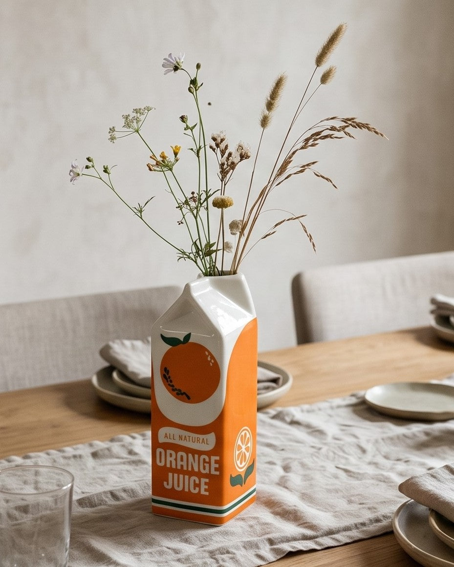 Pure Liquid Sunshine Ceramic Carton Vase