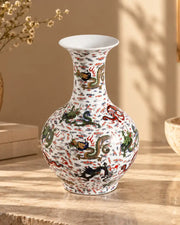 Multicolor Dragon & Phoenix Oriental Vase