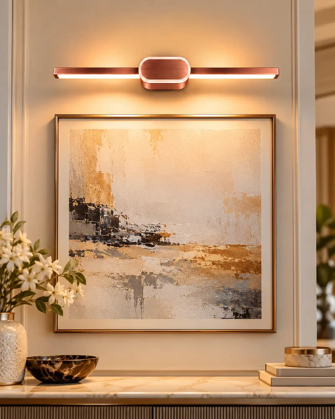 Rose Gold Linear LED Vanity Light - 18 Watt