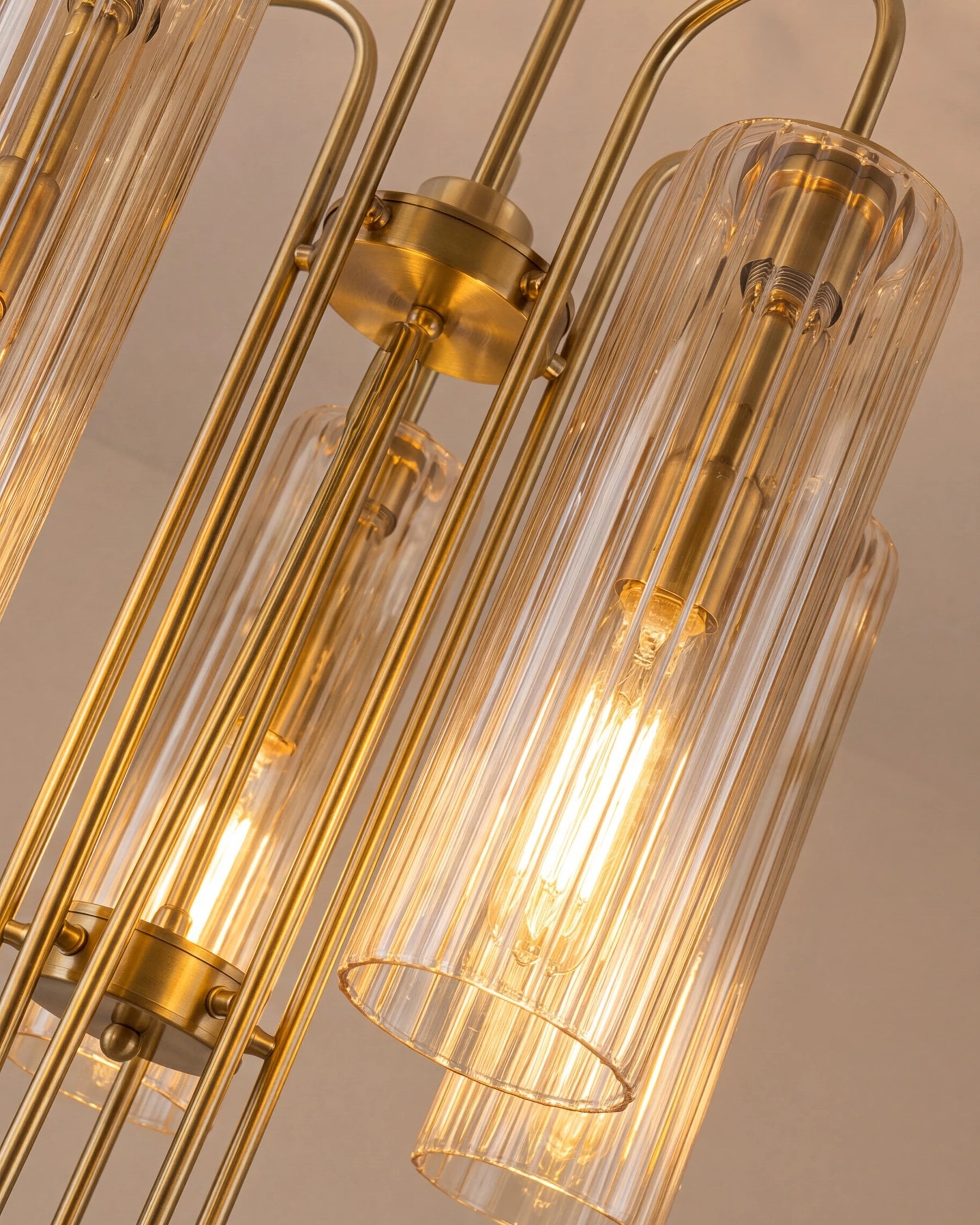 Ribbed Glass Chandelier 