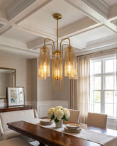 Ribbed Glass Chandelier 
