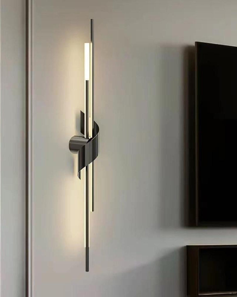 Matte Black Vertical LED Wall Sconce - Large 
