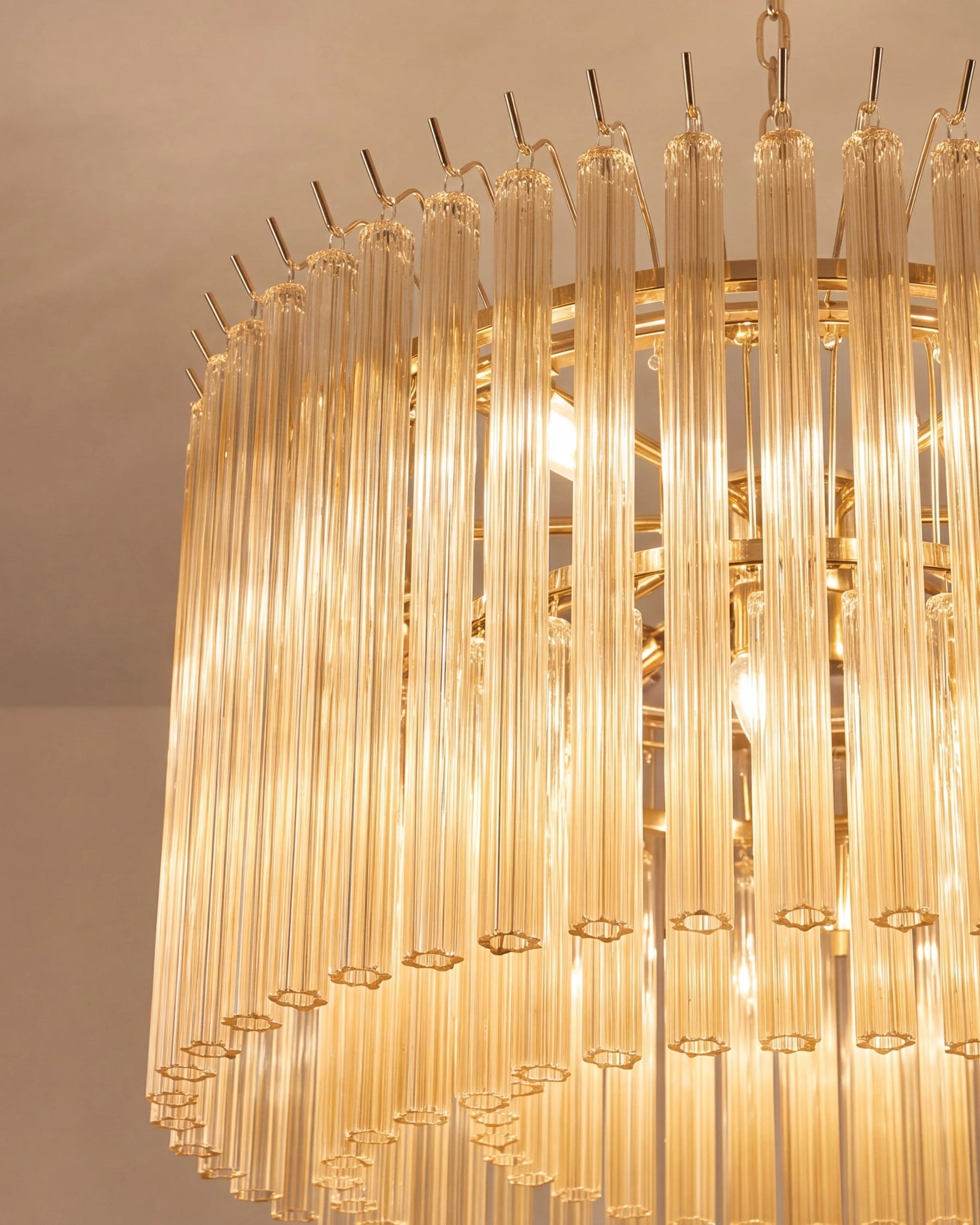 Glass Fringe Drum Chandelier 