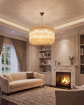 Glass Fringe Drum Chandelier 