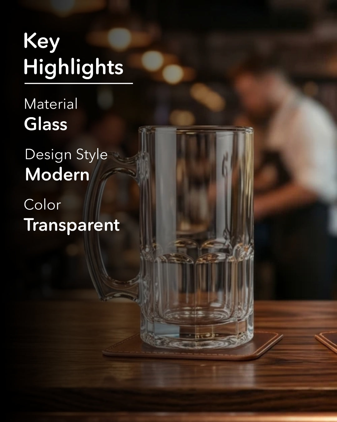 Clear Glass Beer Mug 