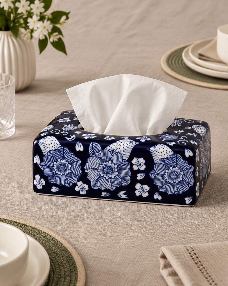 Floral Elegance Rectangular Tissue Holder