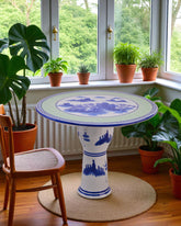 Blue Willow Landscape Porcelain Center Table 