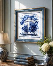 Blue & White Framed Wall Art - 12"x12"