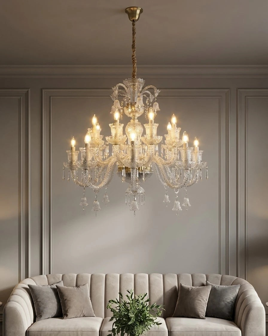 Baroque Inspired Cascade Chandelier - 16 Lights 
